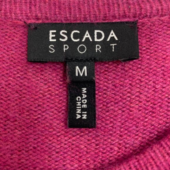 Escada Sport Sweater Women M Medium Geranium Crew Neck Knit Viscose Wool Blend - Picture 7 of 12